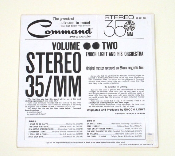 Buy Stereo 35mm Enoch Light Command Label Audiophile 2 Online in - Etsy