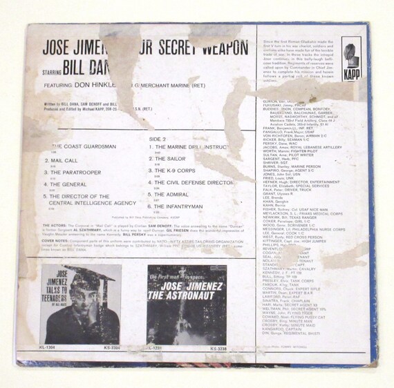 Bill Dana Vinyl My Name Jose Jimenez, the Astronaut, More Jose