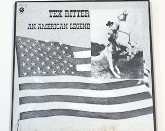 Tex Ritter vinyl Legend 3 record box set w spoken memories, Wastin My Tears, Two Timed Me One Time Too Often, American western movie star