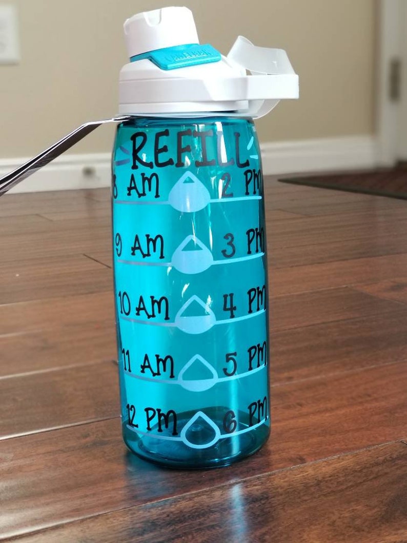 Water Bottle With Timed Tracker 34 Oz Etsy