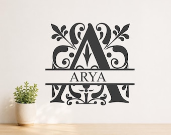 Personalised Removable Initial Name Vinyl Decal: Custom Wording, Colour & Size