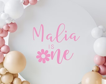 Personalised Removable Flower Daisy Birthday Party Vinyl Decal: Custom Name, Age, Colour, Font & Size