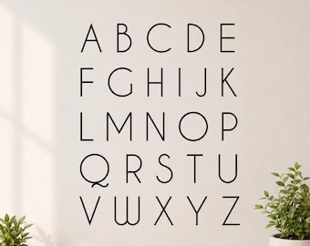 Alphabet Wall Decals A-Z, Vinyl Letter Stickers for Nursery, Classroom and Kids Room Decor