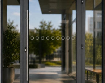 Frosted Glass Safety Decals for Doors and Windows, Hexagon Circle Square Triangle Visibility Markers