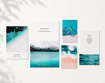Coastal Nursery Wall Art Prints: Sea, Beach, Mountain & Bike, Custom Size, Unframed