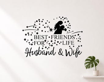 Husband And Wife Wall Decal - Bedroom Vinyl Sticker, Quote Wall Decor