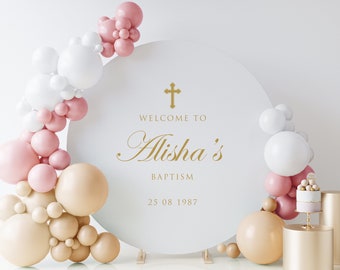 Baptism and Christening Party Event Decorations Decals // Personalised Custom Name Quote Vinyl Cut Removable Stickers Wall Decal Baby Kids