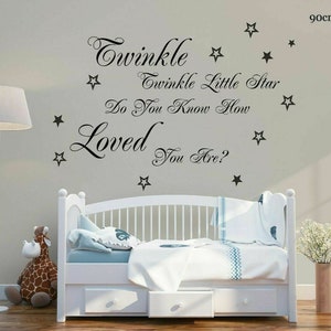 Twinkle Twinkle Little Star//Personalised Custom Size & Colour//Removable Vinyl Quotes Stickers//Wall Decal Decoration//Australia Made