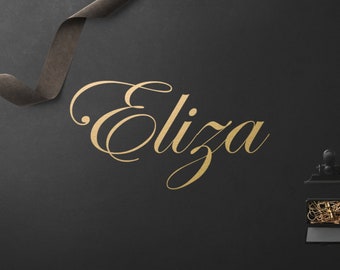 Personalised Removable Gold Vinyl Decal: Custom Wording & Size