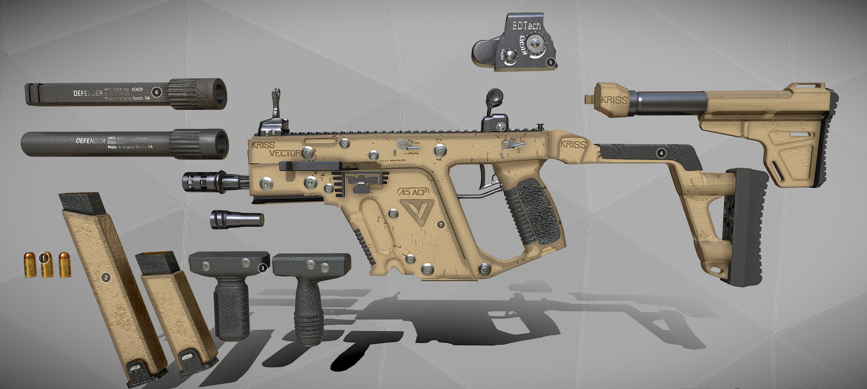 Buy Kriss Vector Smg 3D Print Stl File Online in India Etsy