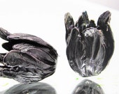 Patina Midnight Black Purple Vintaj Brass Beads Bead Caps (Large)(2 pcs)