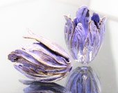 Patina Purple Mist Brass Beads Beadcaps (Large) (2 pcs)