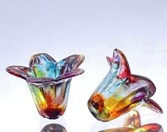 NEW- Variety Packs: Assorted Hand Painted Lucite Flower Bead (Small) (10pcs)