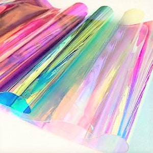 Raw Material Self Adhesive With Glue Dichroic Iridescent Vinyl Film Pet  Glass Decorative Film Cosplay DIY Glass Decor 45cm Width 210317 From  Cong08, $9.11