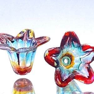 NEW COLORS: Hand Painted Lucite Flower Bead (Small) (2 pcs)