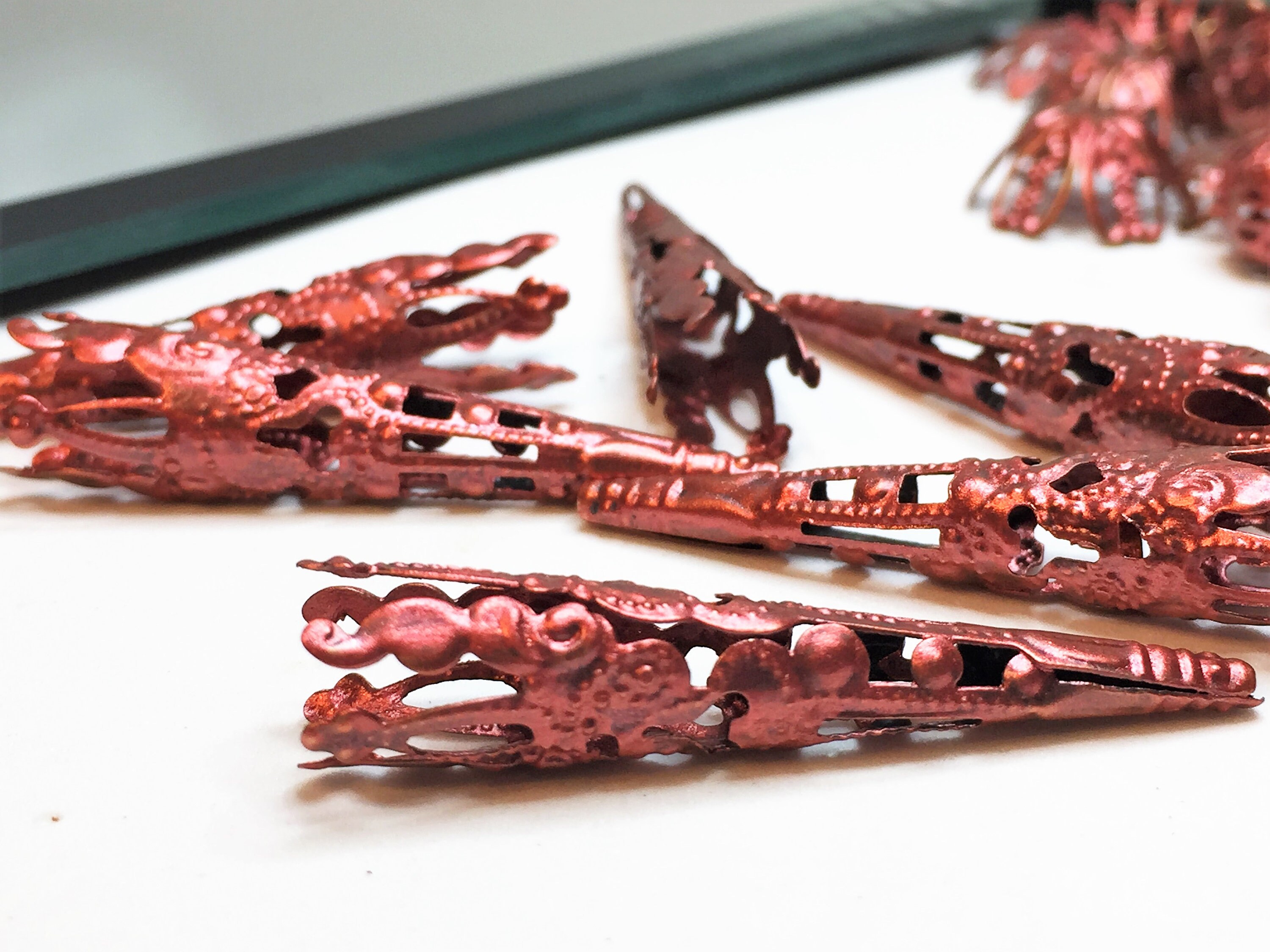 NEW COLORS: Rustic Russet Artisan Victorian Antique Filigree | Etsy