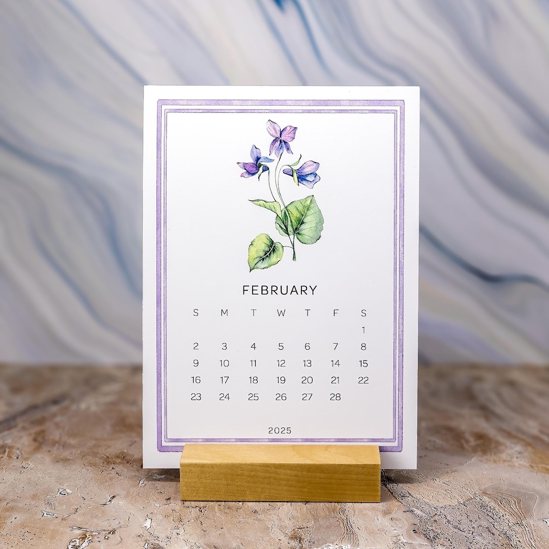 2026 Birth Flower Desk Calendar, Watercolor Botanical Art, Monthly ...