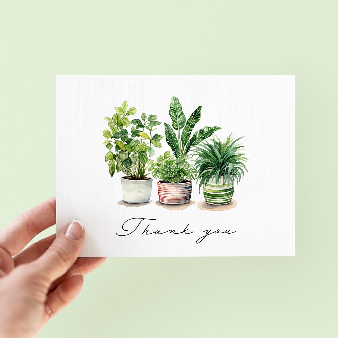 Watercolor Plant Thank You Cards: Botanical Note Card Pack - Etsy Canada