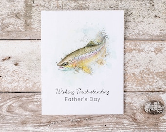 Watercolor Trout Fishing Father's Day Card