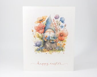 Happy Easter Card With Easter Gnome, Cute Easter Card, Easter Card Set, Easter Greeting Card