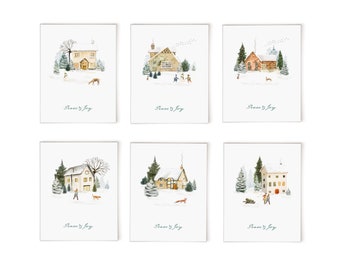 Simple Christmas Cards, Boxed Holiday Cards, Watercolor Christmas Cards, Modern Christmas Card, Boxed Christmas Card, Minimalist Christmas