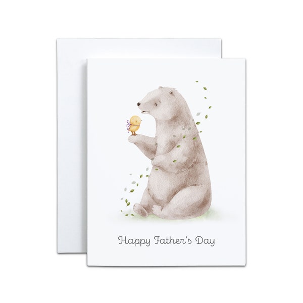 First Fathers Day Card, Watercolor Papa Bear Card, Fathers Day Card from Kids, I Love You Dad, Happy Fathers Day Card Funny, Step Dad Gift