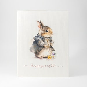 Watercolor Easter Bunny Greeting Card, Happy Easter Card With Rabbit, Cute Easter Card, Easter Card Set, Easter Greeting Card