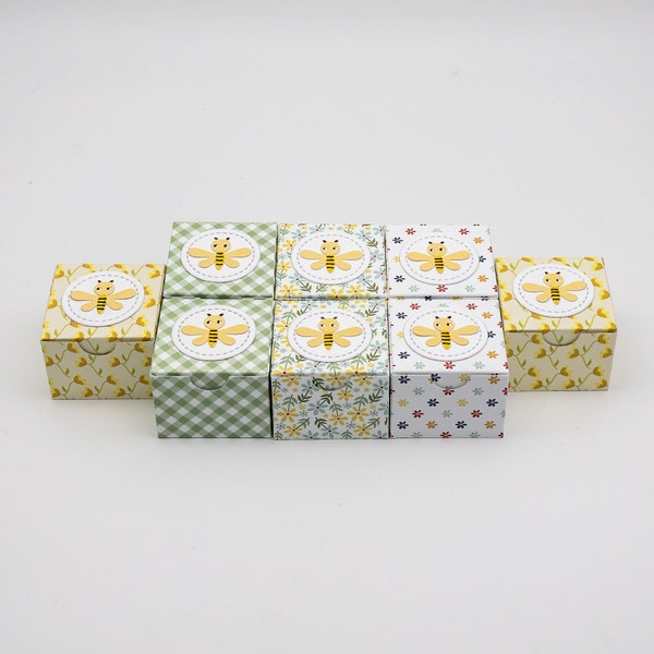 Tiny Bee Gift Boxes - Set of 8, Party Favor Boxes, Treat Boxes, Present Box, Surprise Gift Box, Favor Boxes, Candy Box, Trinket Box