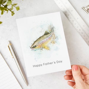 Watercolor Trout Fishing Father&#39;s Day Card