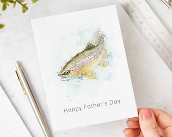 Watercolor Trout Fishing Father's Day Card