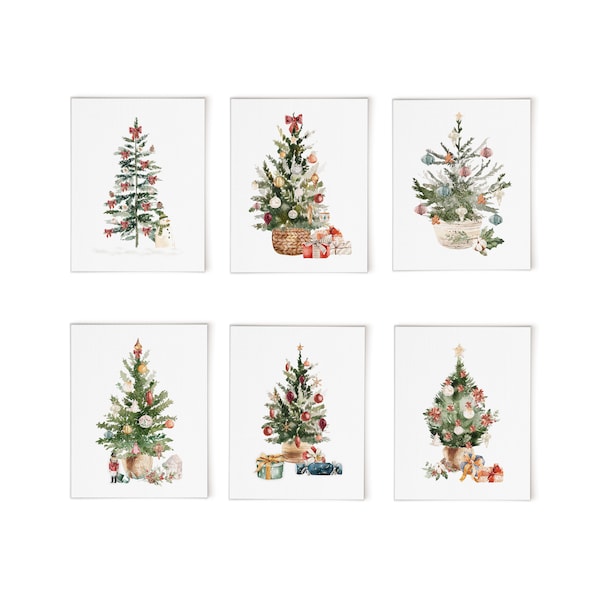 Masterpiece Tree A Glow Christmas Cards / 16 Boxed Holiday Card Set With