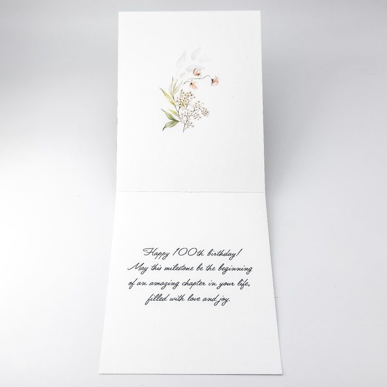 Handmade 100th Birthday Card: Personalized Floral Keepsake - Etsy