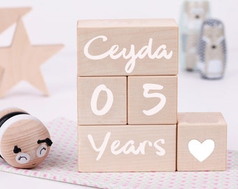 months,years,personalized baby block,color uv printing newborn baby commemorative block,baby block,colorful baby blocks,days weeks