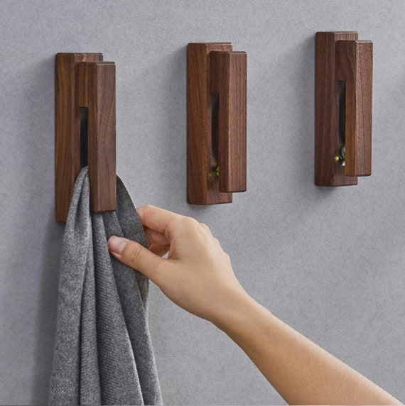 Creative Rustic Wooden Towel Hooks,modern Wood Hanger,handmade Wall Hooks,rustik  Wood Hook,walnut Beech Hook,kitchen and Bathroom Organizer 