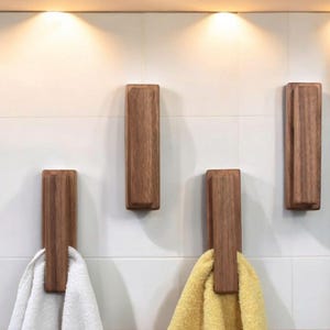 Creative Rustic Wooden Towel Hooks,Modern Wood Hanger,Handmade Wall Hooks,Rustik Wood Hook,Walnut Beech Hook,Kitchen and Bathroom Organizer