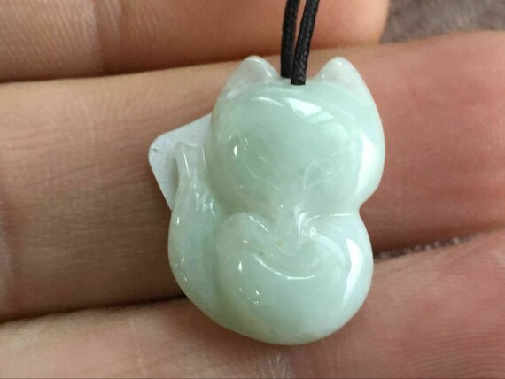 Certified Jadeite Kitty Cat Pendant 