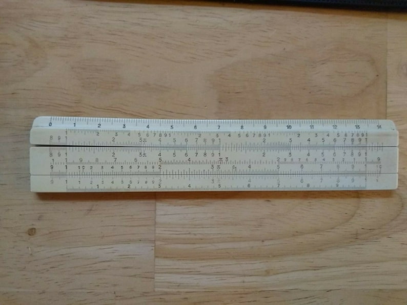 Mathematical Equipment Faber Castell 6387 Rietz Ruler with Original Case Antique Math Vintage German Slide Rule Logarithmic A.W