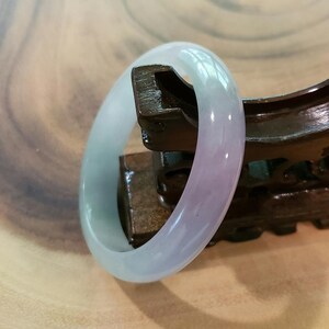 Certified Jadeite, Vintage Bangle Bracelet, Icy, Highly Translucent Lavender Green Jade, 58.8 mm, 100% Real Natural Untreated Grade A Jade image 2