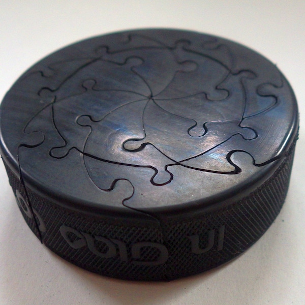 Hockey Puck Hand Cut Jigsaw Puzzle