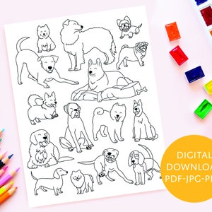 Puppy Dog Coloring Sheet - Instant Download - Printable Coloring Page