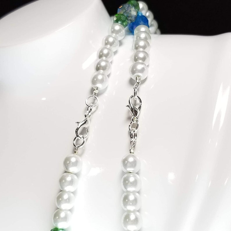Sparkling Glass Pearl /& Faceted Glass Fashion Necklaces PAIR 22 23 Pearlized and Faceted Glass Handmade Fashion Necklace Pair
