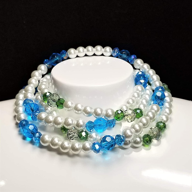 Sparkling Glass Pearl /& Faceted Glass Fashion Necklaces PAIR 22 23 Pearlized and Faceted Glass Handmade Fashion Necklace Pair