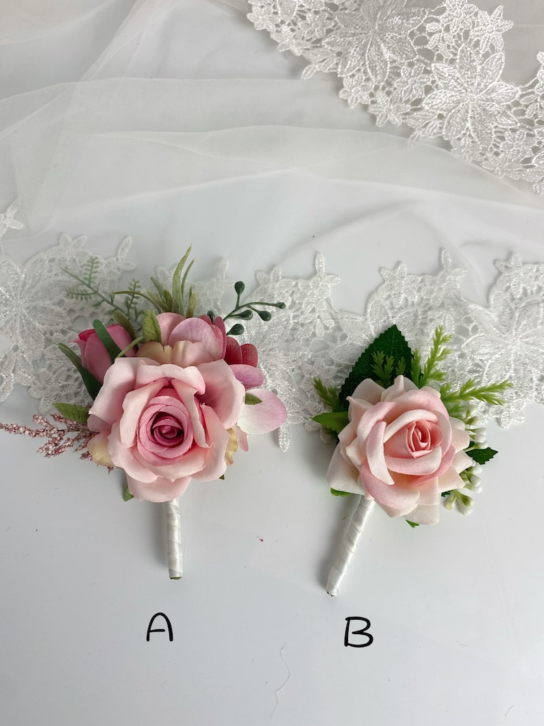 Wedding Bouquet, Dusty Rose, Blush Pink, White Cream, Rose Peonies Eucalyptus Bouquet, Boho Bouquets, Bridal Bridesmaids Bouquet image 7
