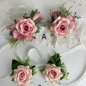 Wedding Bouquet, Dusty Rose, Blush Pink, White Cream, Rose Peonies Eucalyptus Bouquet, Boho Bouquets, Bridal Bridesmaids Bouquet image 6