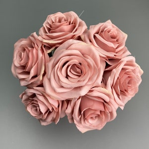 Bouquet, Rose, Artificial Flower, Dusty Rose, Blush Pink, Burgundy, White, Centerpiece, Bouquet DIY