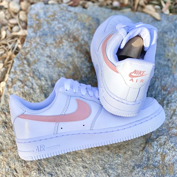 white air force ones with colored swoosh