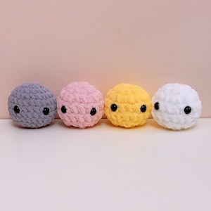 Crochet Stress Ball with Eyes – Soft Amigurumi Fidget Toy, Anxiety Relief, Back to School
