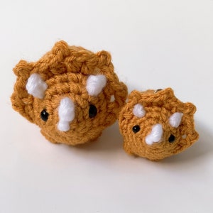 Crochet Triceratops Plush – Dinosaur Amigurumi Toy, dino