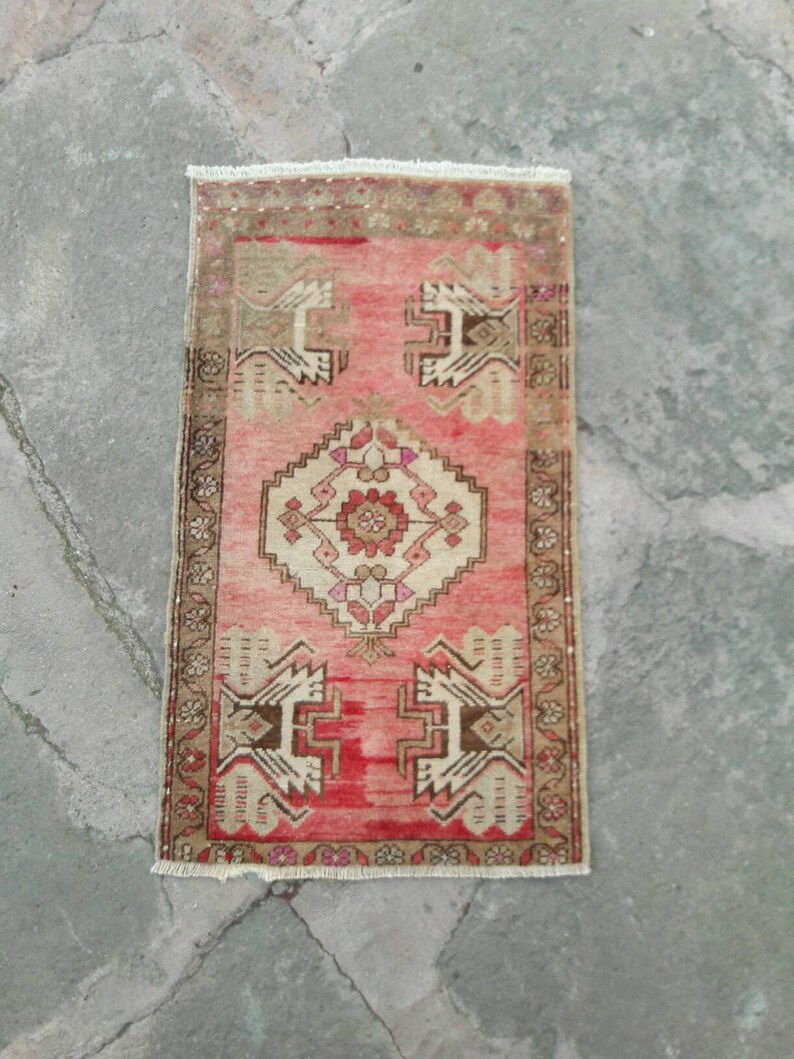1/'7x2/'9 handmade mini rugs turkish rugs oushak rugs mini rugs vintage turkish mini rugs turkish oriental rugs oushak mini rugs small