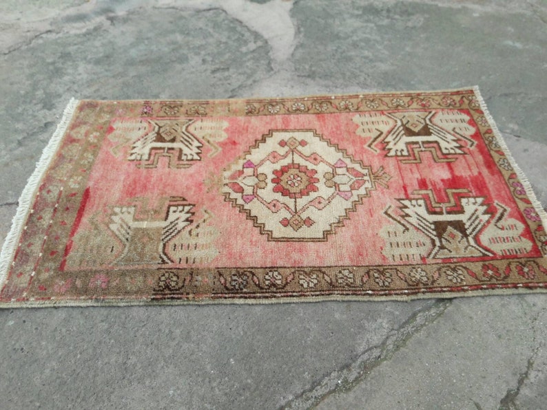 1/'7x2/'9 handmade mini rugs turkish rugs oushak rugs mini rugs vintage turkish mini rugs turkish oriental rugs oushak mini rugs small